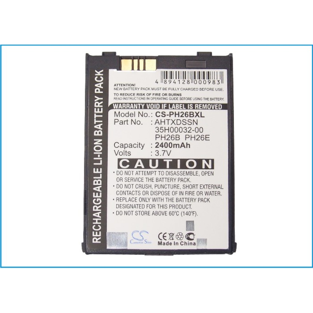 Bateria kompatybilny z Verizon Vodafone HTC Audiovox E-Plus O2 Orange Sprint T-Mobile Daxian DOPOD ERA i-Mate MWG Qtek Siemens CS-PH26BXL