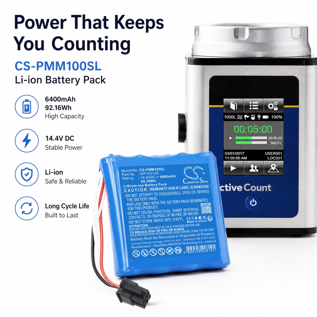 Battery compatible with Particle measuring systems