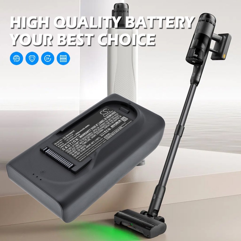 Cameron Sino CS-RKH500VX 21.6V 2500mAh 54Wh Li-ion cordless vacuum battery, top view