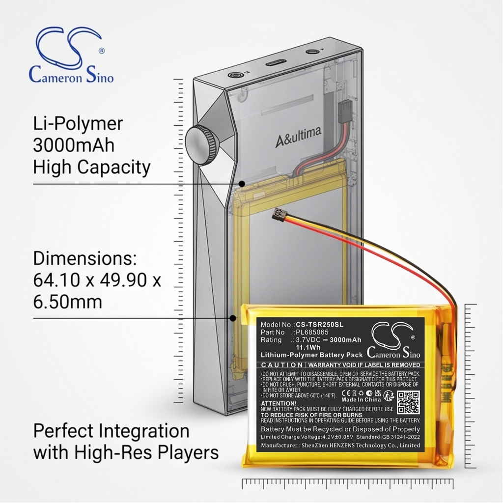 Bateria kompatybilny z Astell&kern CS-TSR250SL