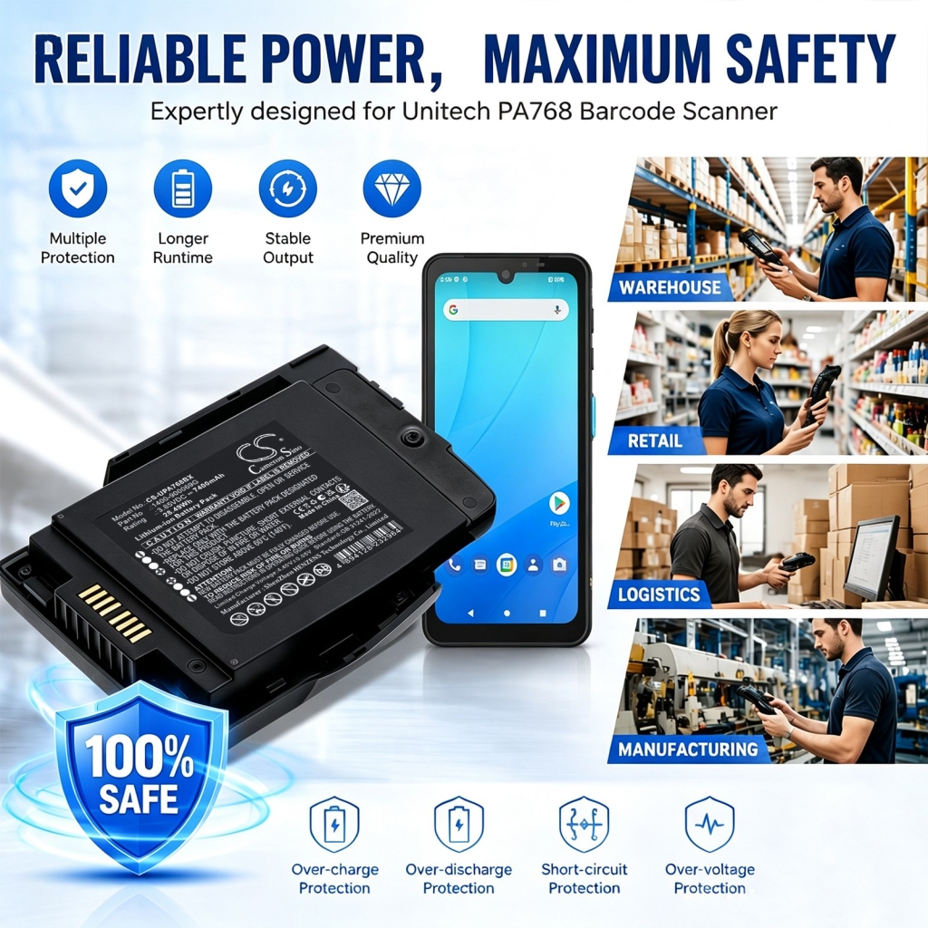 Baterie kompatybilny z Unitech PA768 PA768 Rugged Mobile Computer CS-UPA768BX