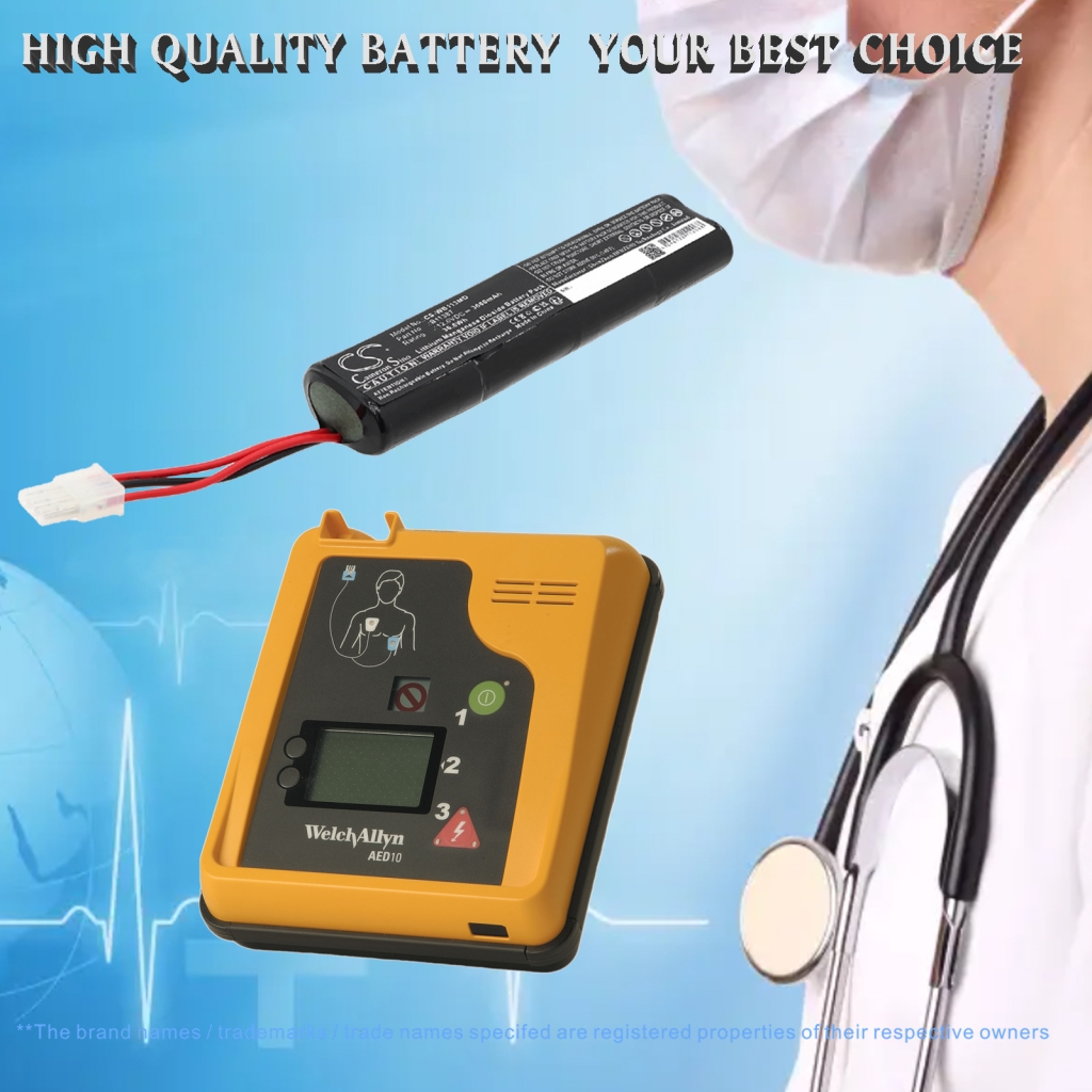 Bateria kompatybilny z Welch-Allyn Mrl Grason stadler Schiller america Medical research CS-WB113MD