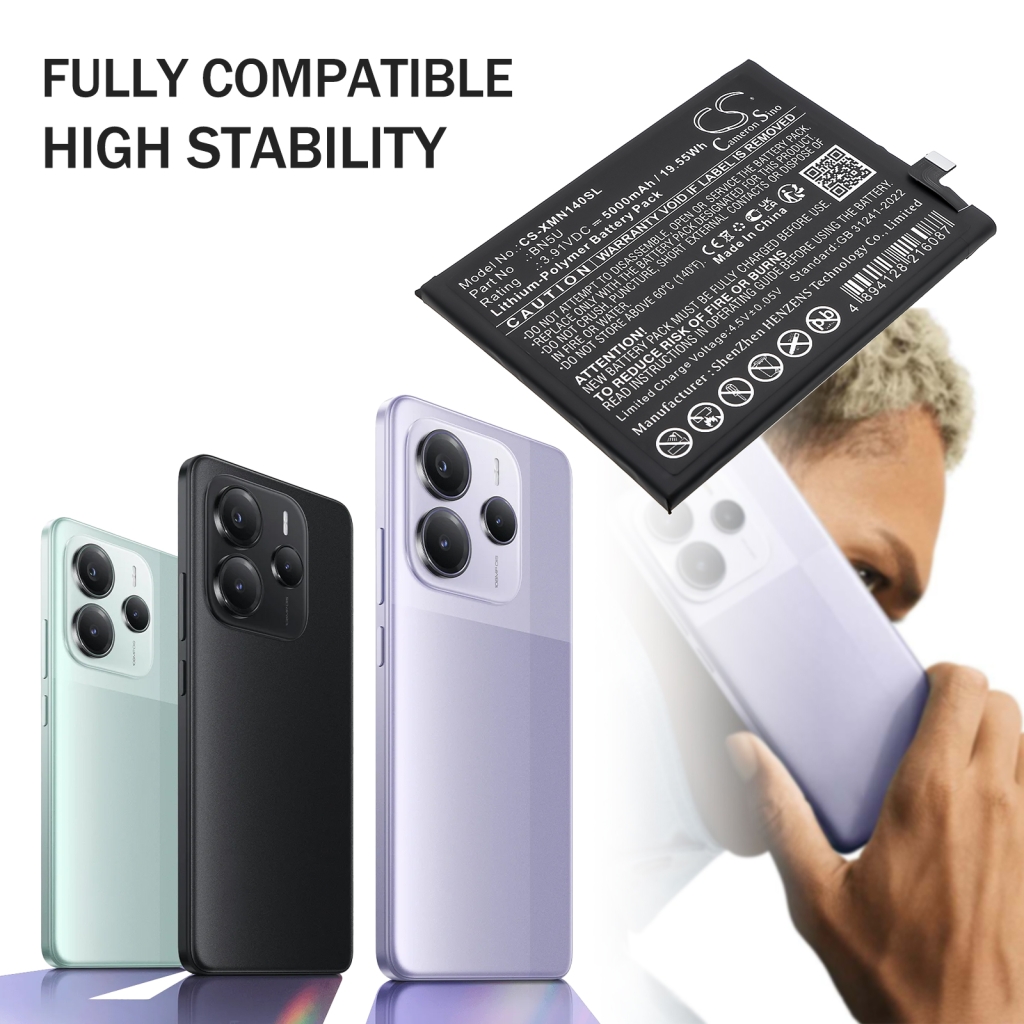 Compatible battery replacement for Poco BN5U