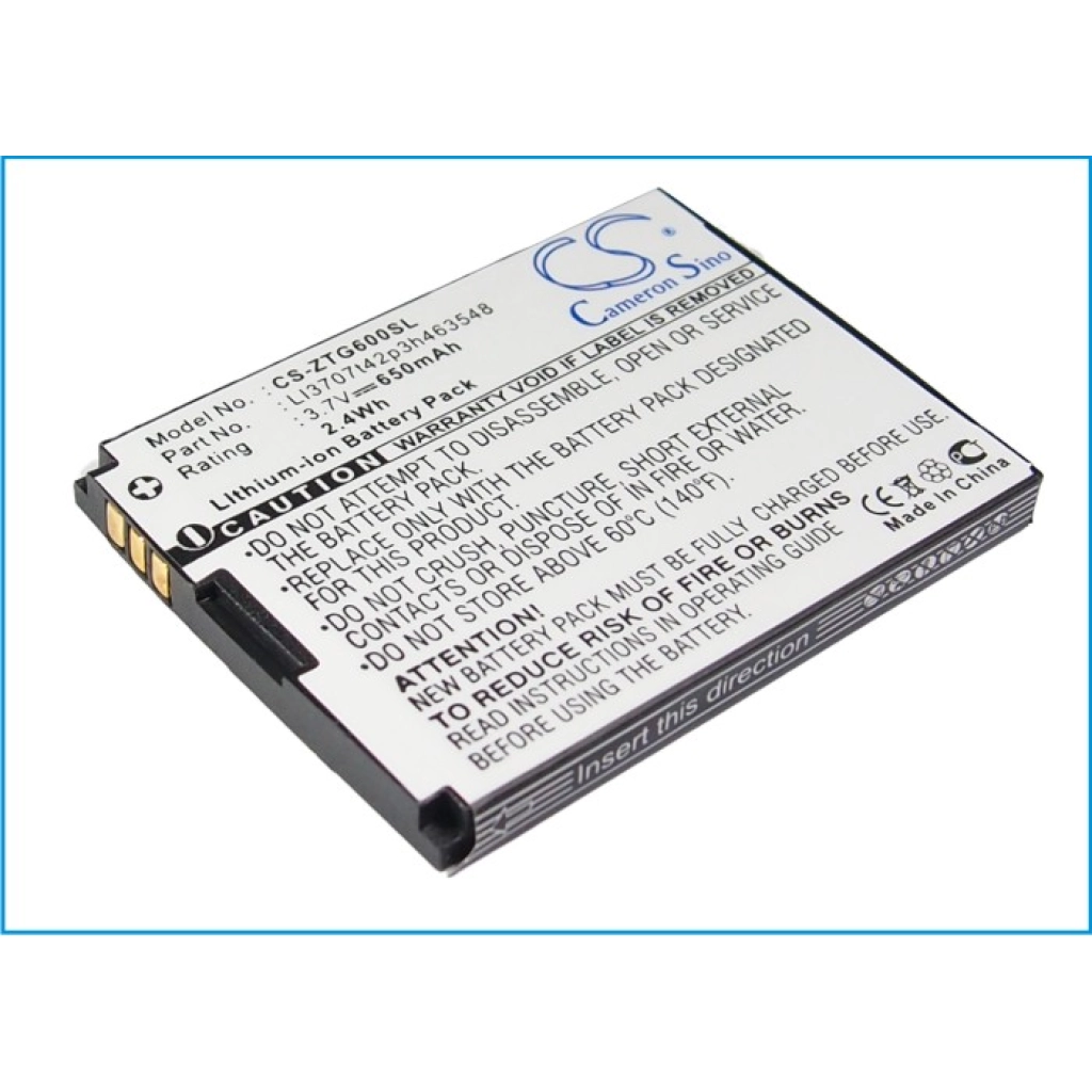 Baterie do telefonów komórkowych ZTE CS-ZTG600SL
